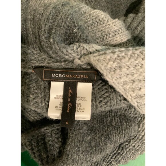 BCBG Max Azria Gray Wool Blend Striped Open Front Cardigan, Size Small - Picture 5 of 5